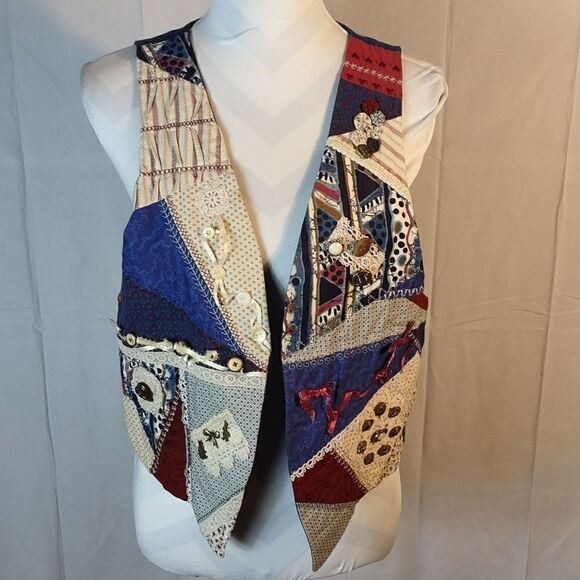 Vtg. Handmade Patchwork Women's Vest  - Picture 10 of 10